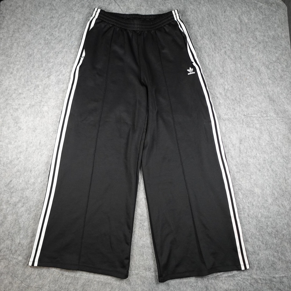 Adidas Pants Womens Large Black Adicolor Classics Wide Leg Track IB5911 Trefoil